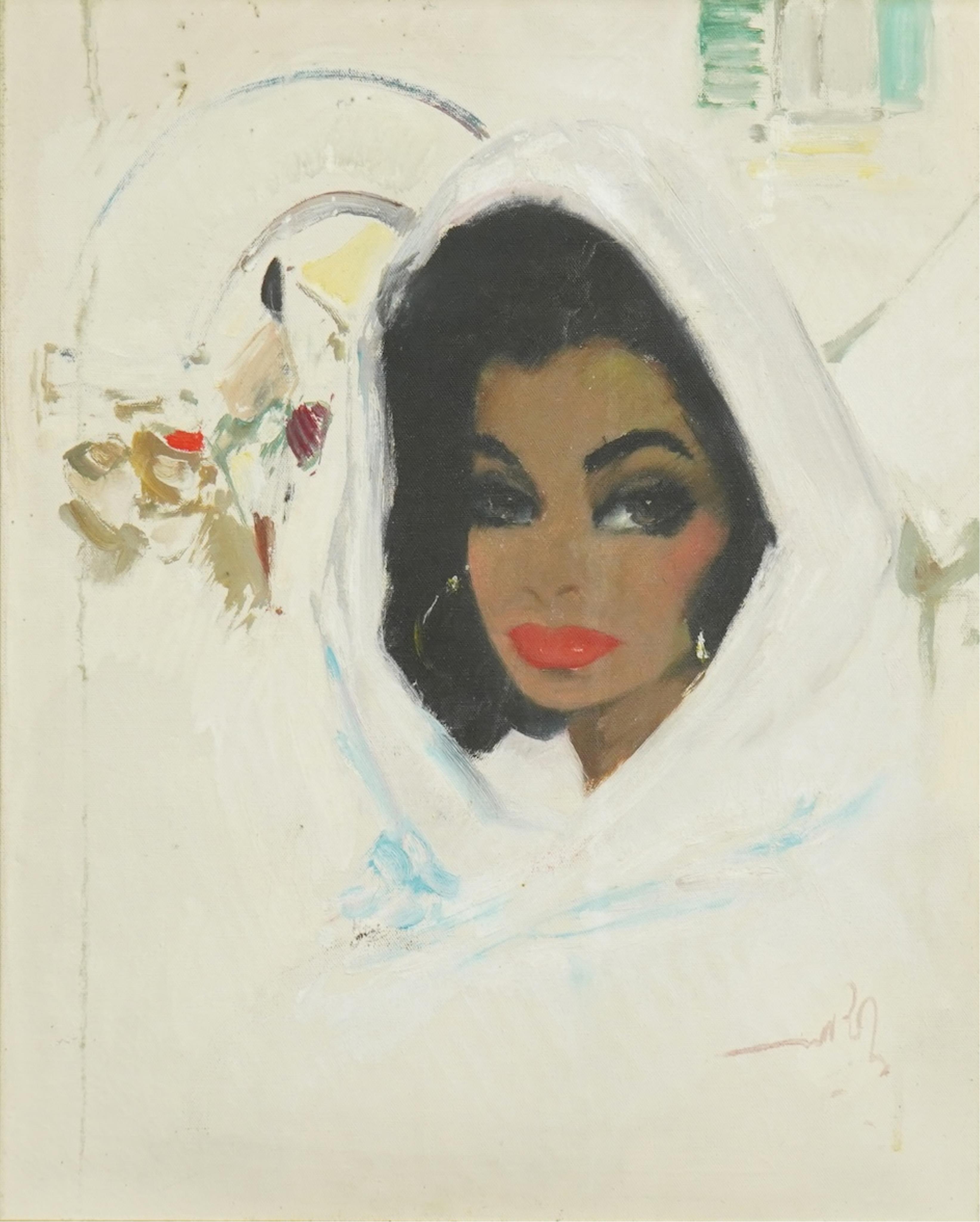 Albert Van den Pol (Dutch, 1912-1981), Study of a Middle Eastern woman, oil on canvas, 49 x 40cm